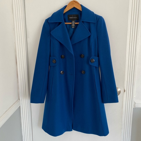 Moda International Jackets & Blazers - Moda International Blue Pea Coat Size 4💙
